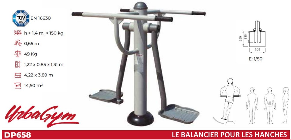 DP658 Le balancier pour les hanches équipements pour activités physiques adaptées