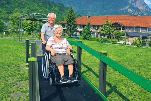 Le franchissement de pente et devers chez la personne âgée.