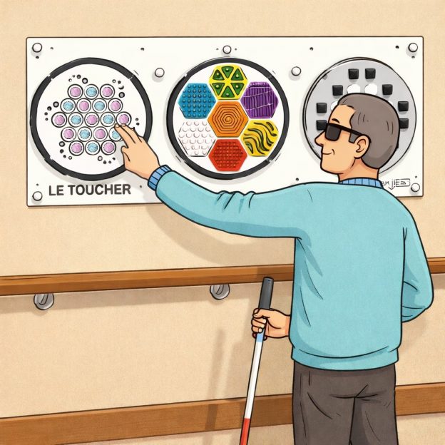 Panneau sensoriel autisme et pour déficient visuel