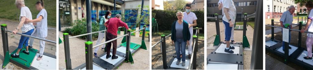 Exercice d’équilibre sur plateau de proprioception pour la prévention des chutes chez la personne âgée