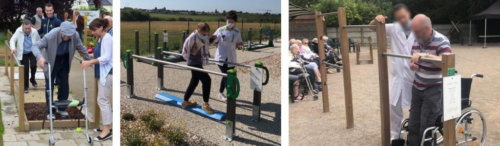 exercice de marche pour personne âgée et  de prévention des chutes